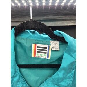 Vintage EVR Teal 100% Silk Track Jacket  Size M Blanche Golden Girls